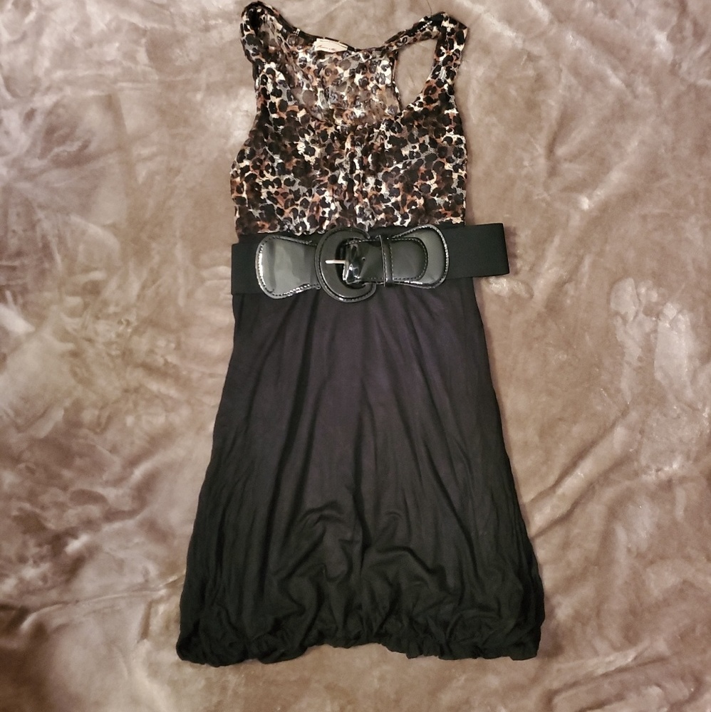 Black and cheetah dress